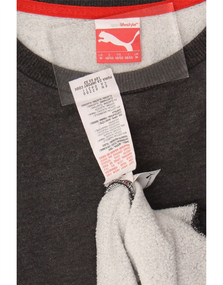 Felpa PUMA da uomo in cotone grigio medio