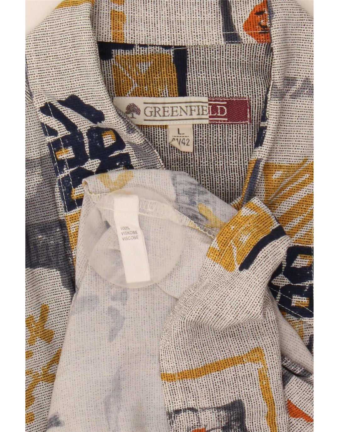 Camicia a maniche corte da uomo Greenfield taglia 41/42 grande patchwork multicolore