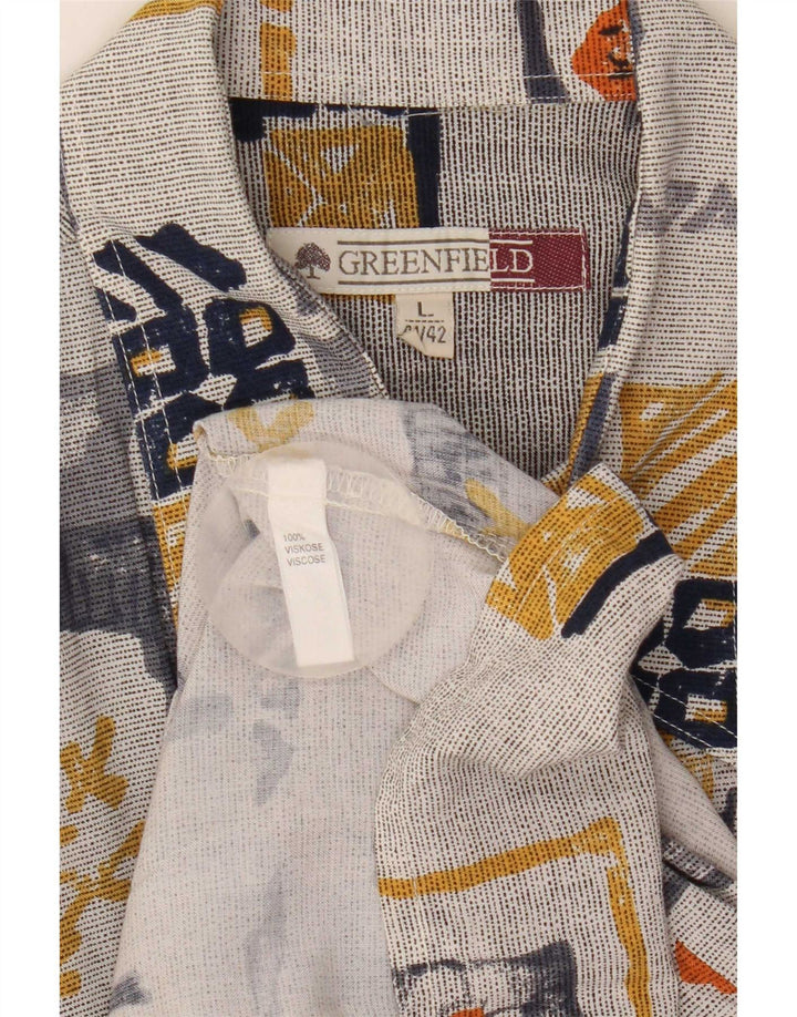 Camicia a maniche corte da uomo Greenfield taglia 41/42 grande patchwork multicolore