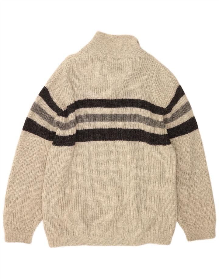 Maglione maglione da uomo con collo alto O'Neill a righe grigie grandi
