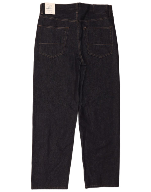 Zara Mens Regular Straight Jeans EU 42 Large W32 L31 Navy Blue Cotton