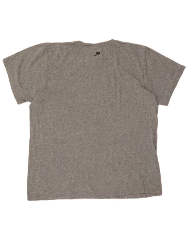 T-shirt grafica da uomo Nike Top XL in cotone chiazzato grigio