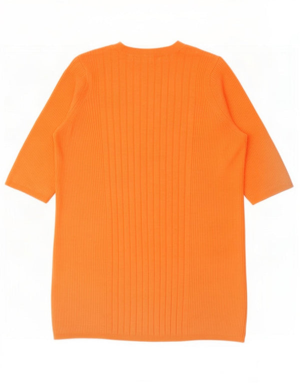 Marks & Spencer Top da donna manica 3/4 UK 12 Viscosa arancione medio