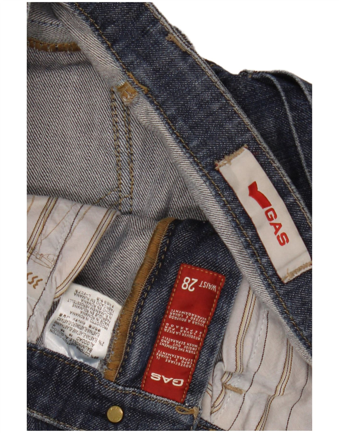 Jeans dritti da donna GAS W28 L34 cotone blu navy