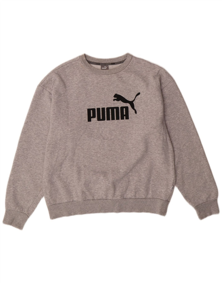 Felpa con grafica PUMA da donna UK 14 Cotone grigio medio
