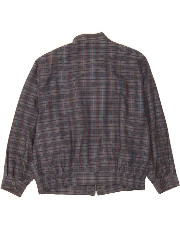 COMMANDER Mens Bomber Jacket UK 44 2XL Grey Check Cotton Vintage Commander and Second-Hand Commander from Messina Hembry 