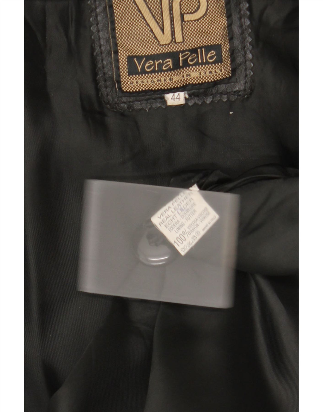 Cappotto in pelle con cappuccio da donna vintage IT 44 in pelle nera media