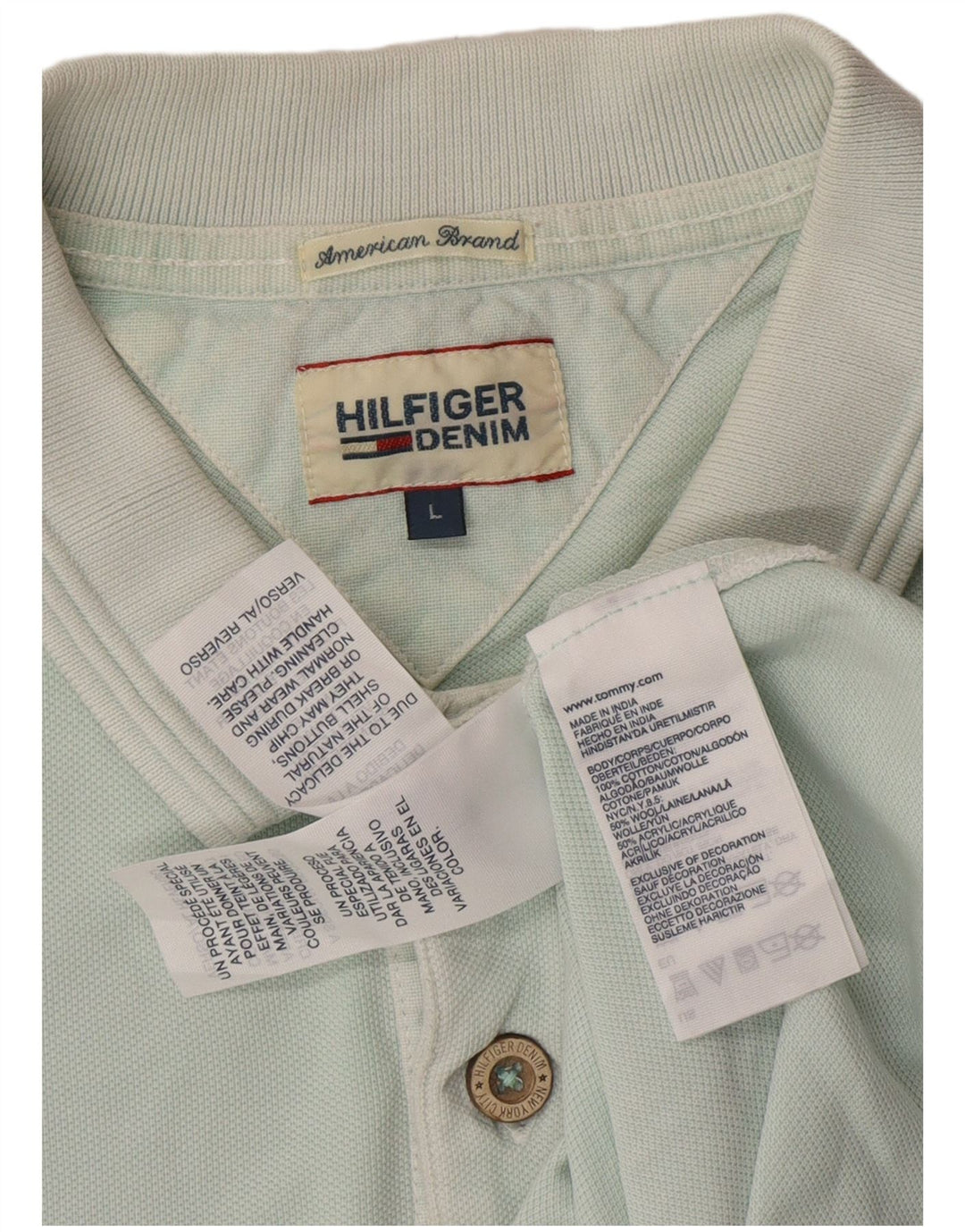 TOMMY HILFIGER Polo grafica da uomo grande in cotone blu