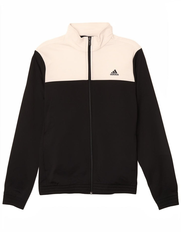 Giacca superiore della tuta antivento Adidas da ragazzo 14-15 anni Colorblock nero