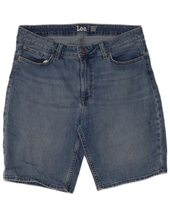 Bermuda in denim da donna a vita media con vestibilità regolare LEE W34 Large Blu