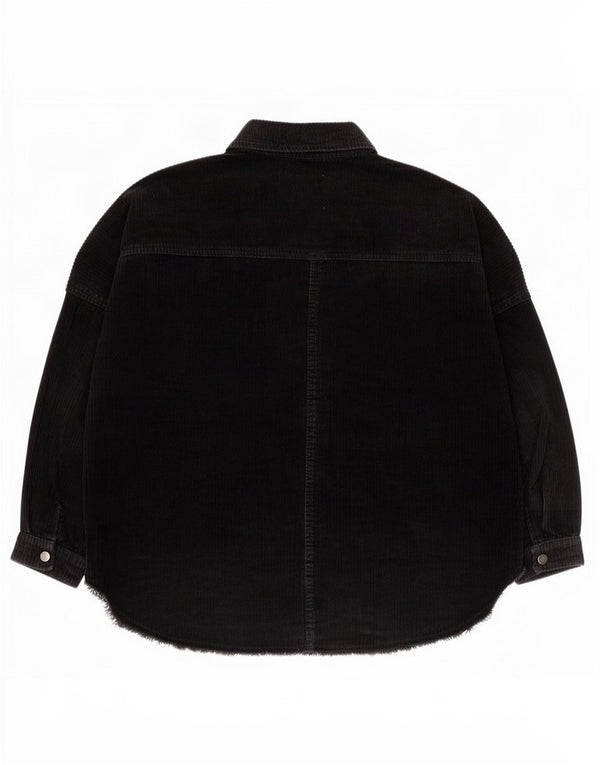 Camicia da donna oversize in velluto a coste Zara UK 6 XS cotone nero