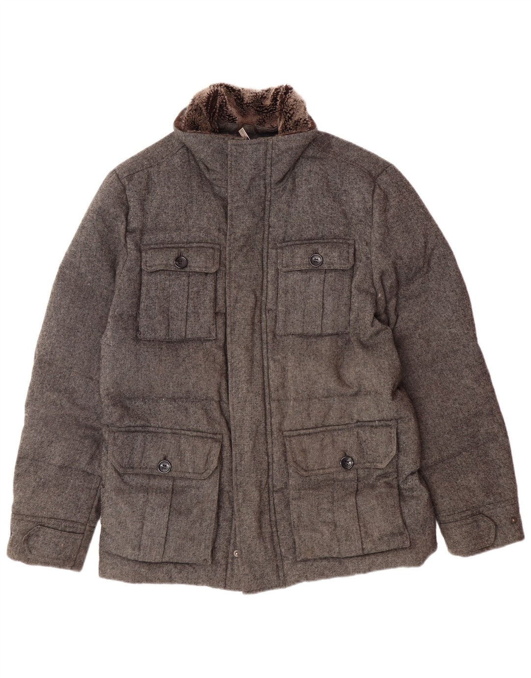 Giacca imbottita da uomo Michael Kors UK 40 grande poliestere grigio