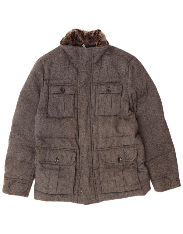 Giacca imbottita da uomo Michael Kors UK 40 grande poliestere grigio