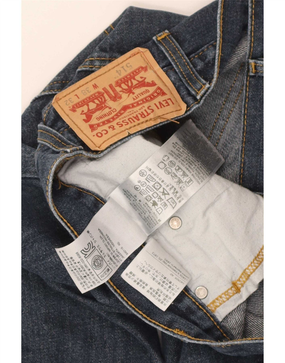 Levi's Uomo 514 Jeans dritti W38 L32 Cotone Blu