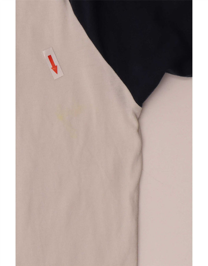 Top Vans da uomo slim fit con maniche a 3/4 in cotone color block bianco medio