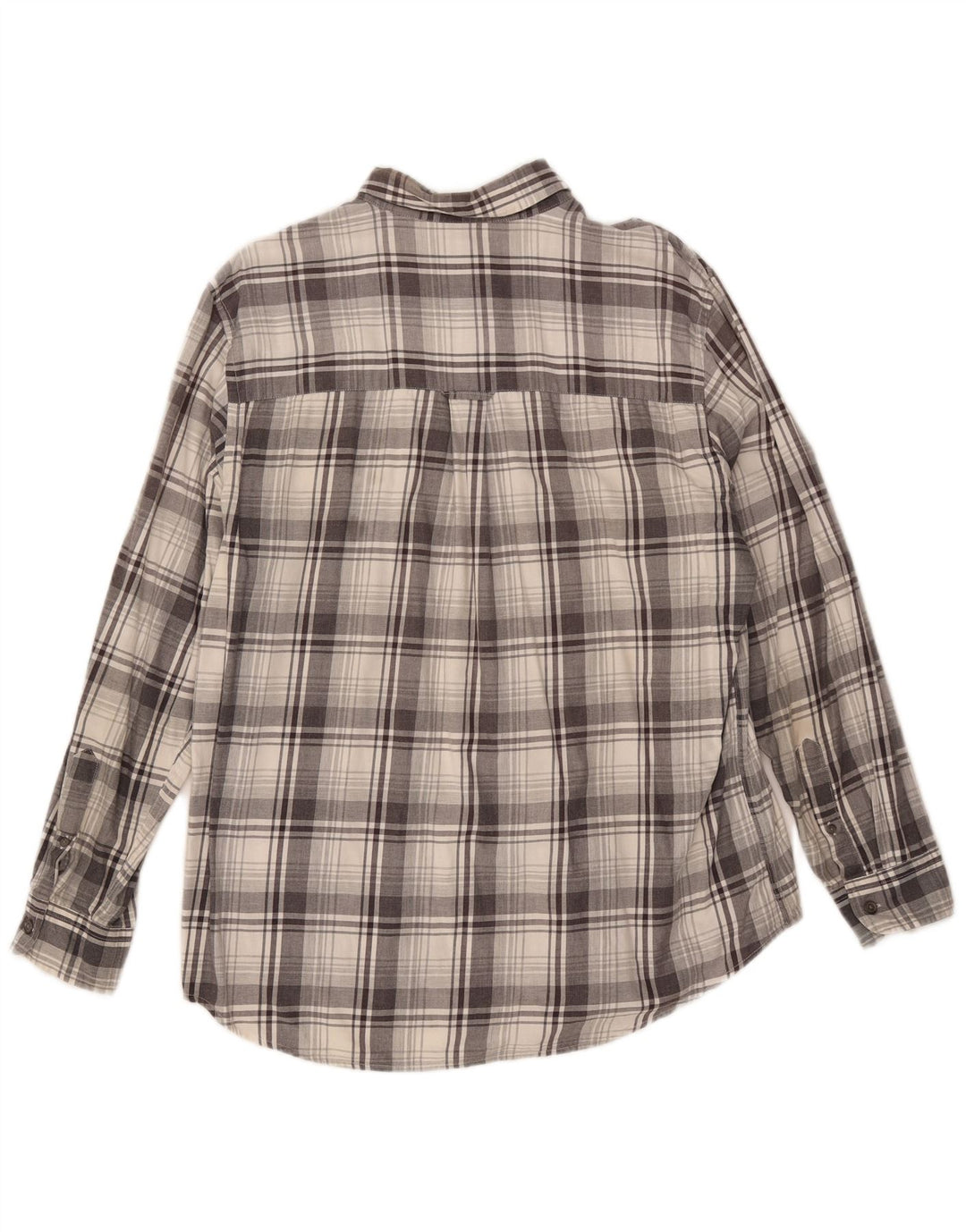 Chaps Camicia da uomo in flanella di cotone a quadri grigi grandi