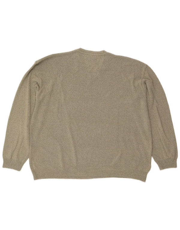 Maglione da uomo con scollo a V Navigare XL in cotone kaki