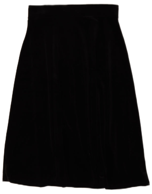 Gonna a trapezio in velluto da donna Marks & Spencer UK 12 media W30 nera