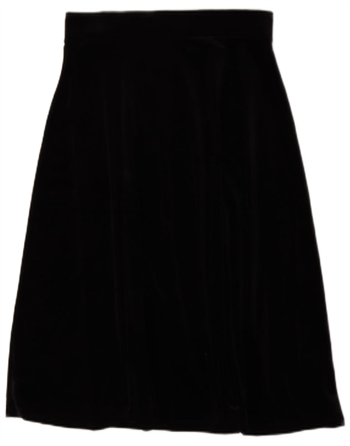 Gonna a trapezio in velluto da donna Marks & Spencer UK 12 media W30 nera