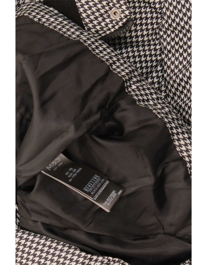 Giacca trapuntata da donna Marks & Spencer UK 16 grande pied de poule nero