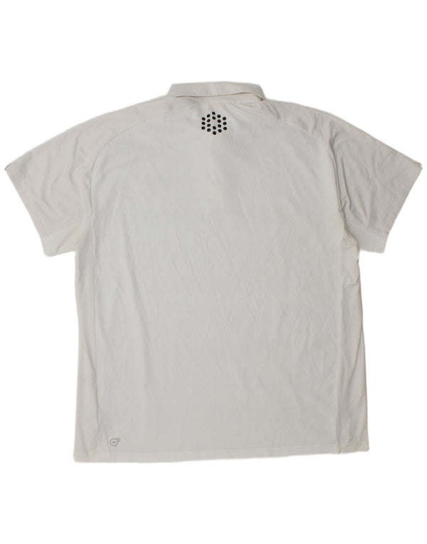 Polo PUMA da uomo 2XL poliestere gessato bianco