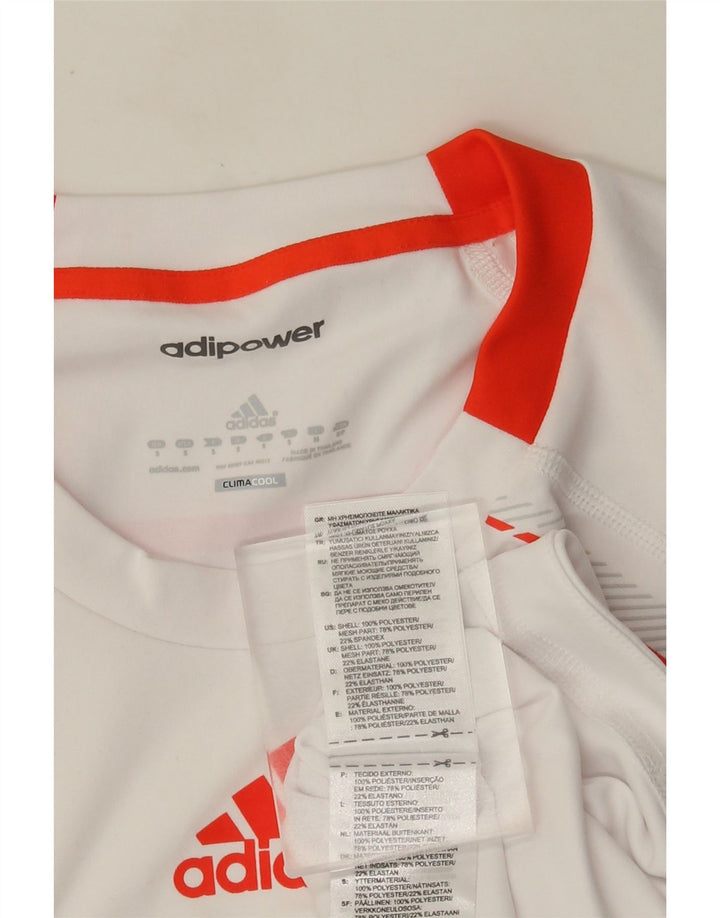 T-shirt Adidas Climacool da uomo, piccola, in poliestere color block bianco