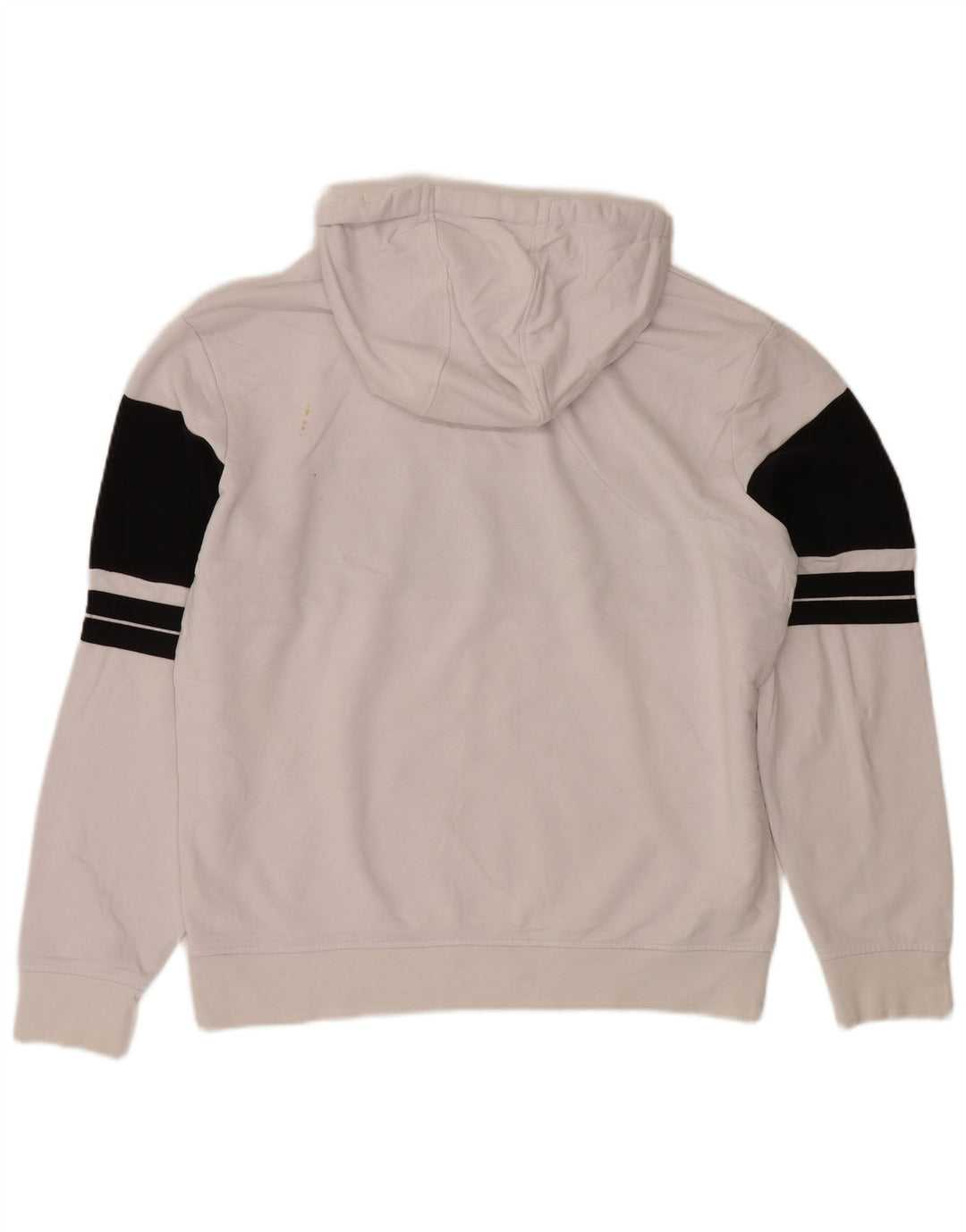 ELLESSE Mens Graphic Hoodie Jumper Medium White Colourblock Cotton
