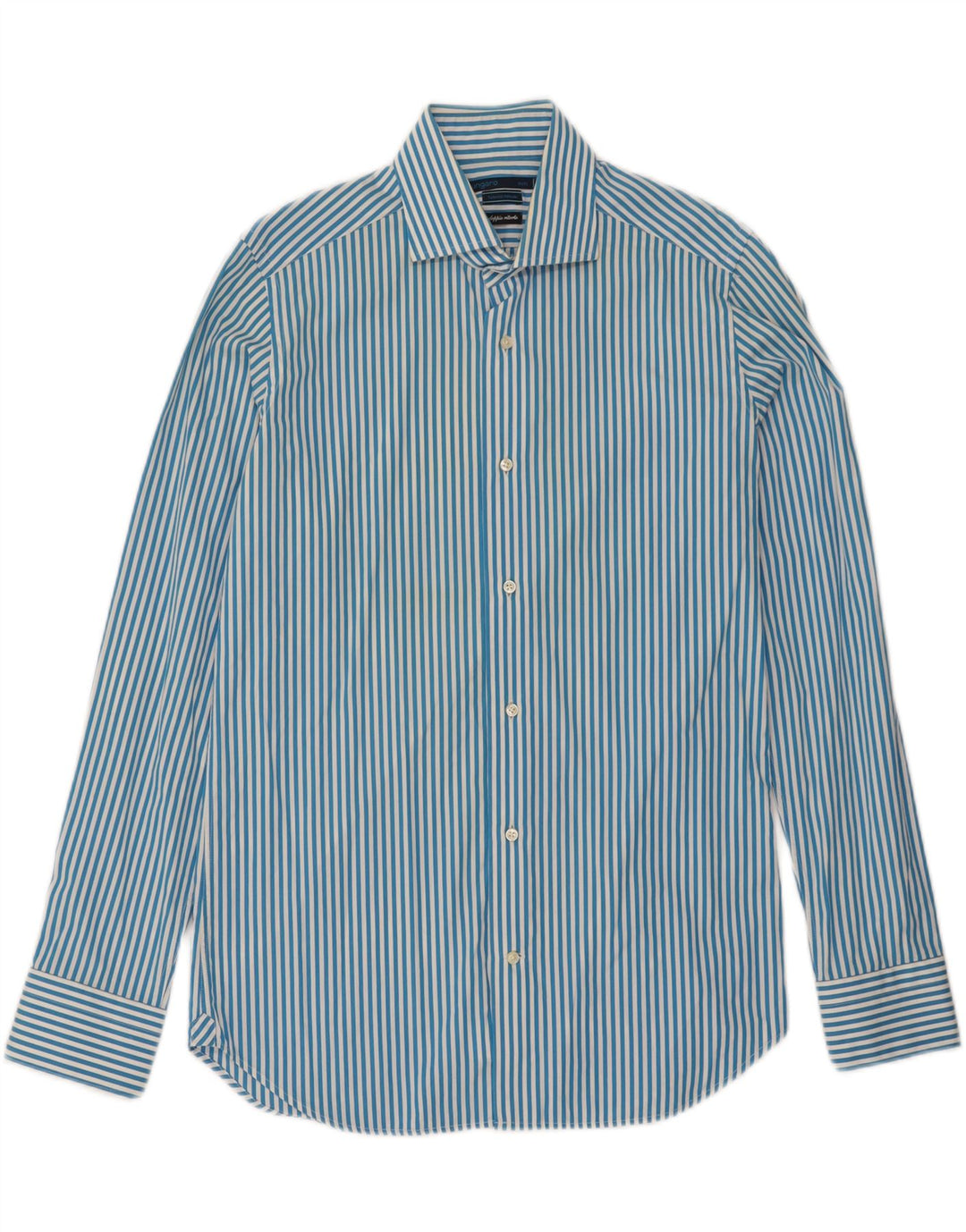 UNGARO Mens Tailored Shirt Medium Blue Striped Vintage Ungaro and Second-Hand Ungaro from Messina Hembry 