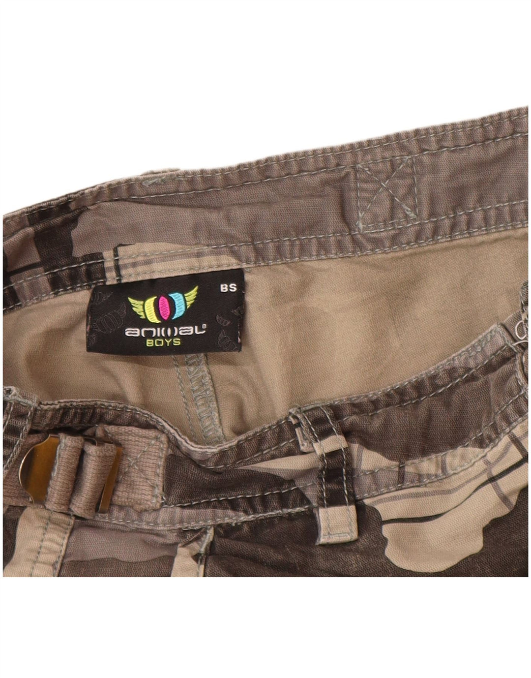 Pantaloncini cargo ANIMAL per ragazzi 7-8 anni W24 in cotone mimetico grigio