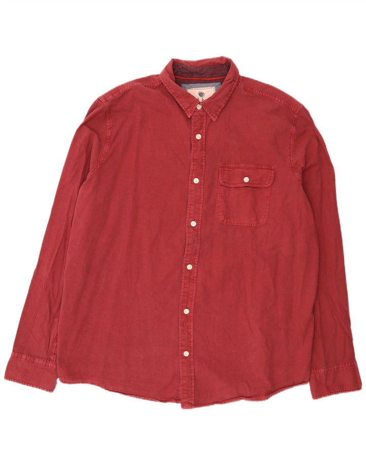 Camicia da uomo Fat Face 2XL in cotone bordeaux