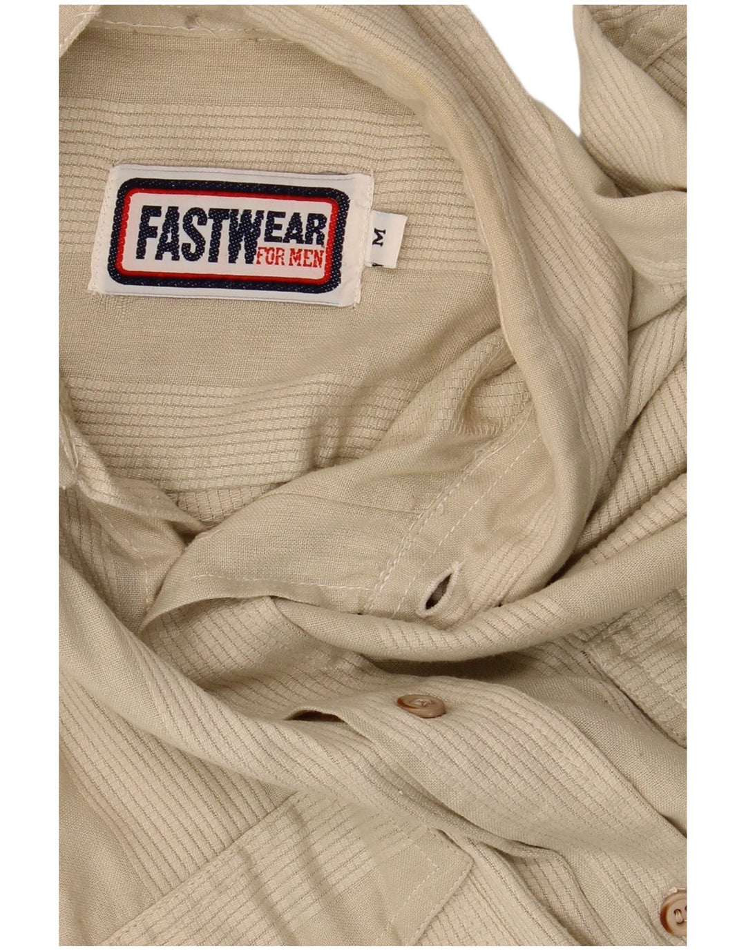 Camicia vintage da uomo a maniche corte beige medio