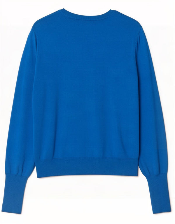 Marks & Spencer Maglione cardigan da donna UK 12 Viscosa blu medio