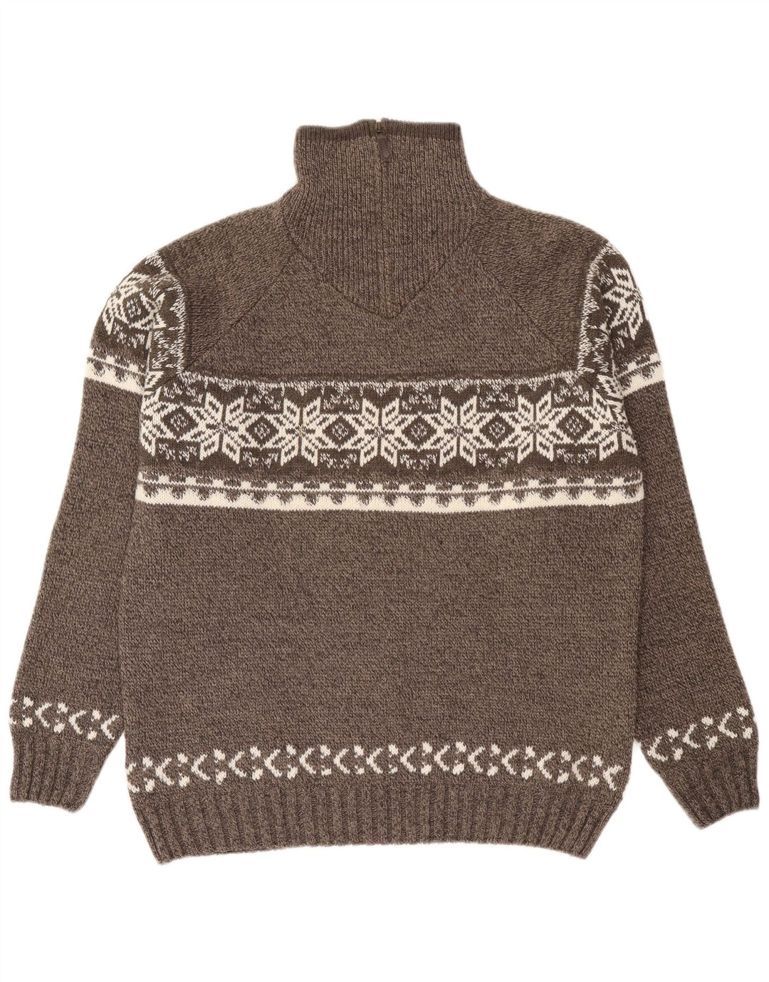 Maglione Canda da uomo con zip e collo 2XL Acrilico Fair Isle grigio