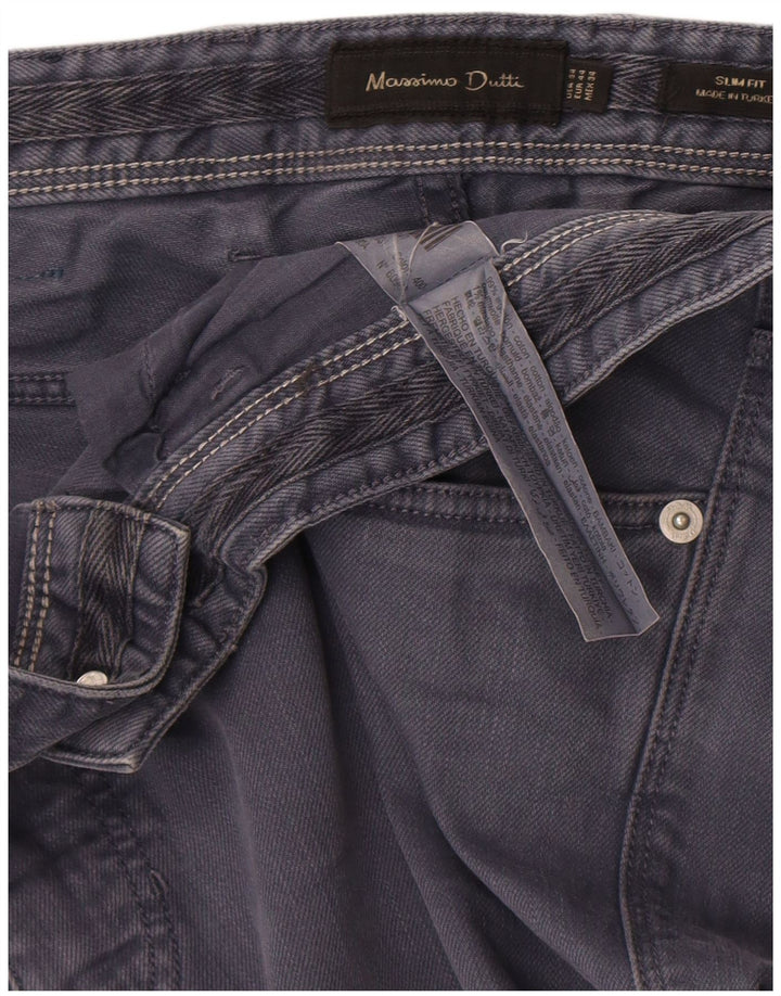 Jeans slim da uomo Massimo Dutti EU 44 Large W34 L32 Cotone grigio
