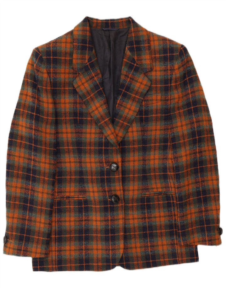 Giacca blazer da donna a 2 bottoni Caractere UK 10 Small Brown Check Classic
