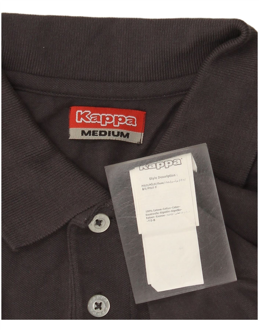 Polo Kappa Uomo In Cotone Grigio Medio