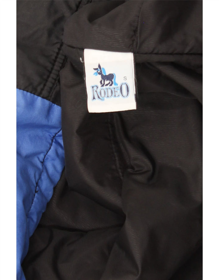 RODEO Mens Hooded Windbreaker Jacket UK 36 Small Blue Colourblock Nylon Vintage Rodeo and Second-Hand Rodeo from Messina Hembry 