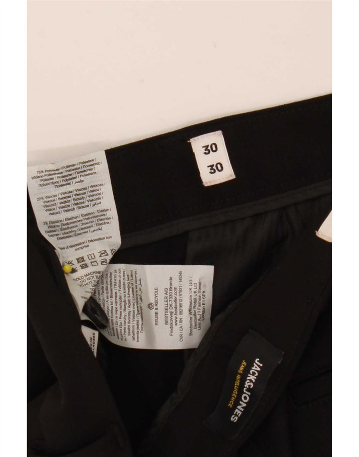Pantaloni chino slim Marco da uomo Jack & Jones W30 L30 poliestere nero