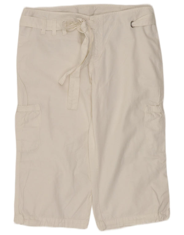 Bermuda cargo da donna Sisley IT 42 medio W32 cotone bianco