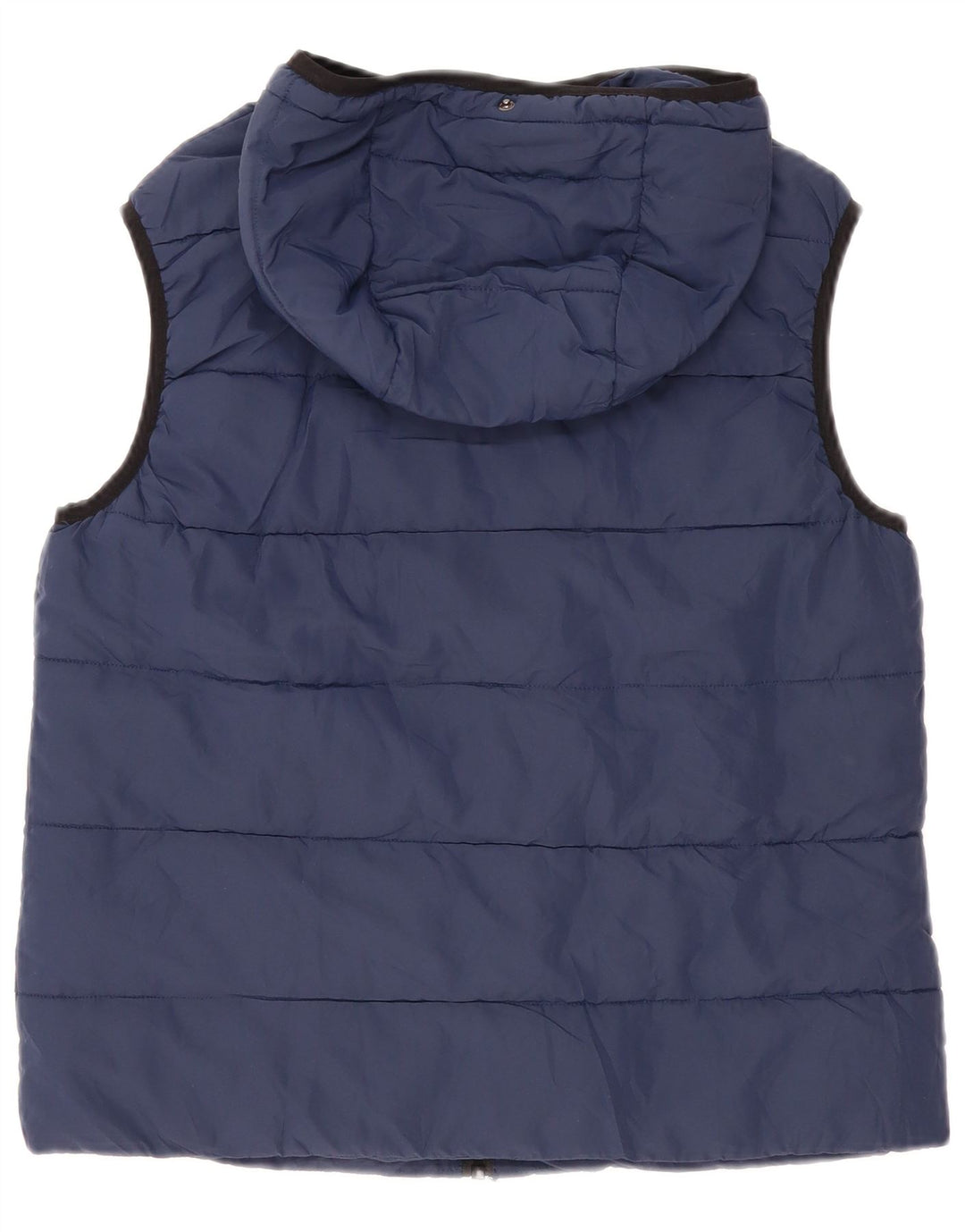 Gilet imbottito con cappuccio da uomo Zara UK 36 piccolo poliestere blu navy