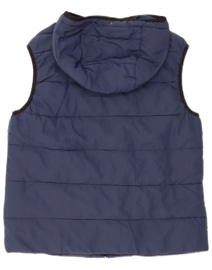 Gilet imbottito con cappuccio da uomo Zara UK 36 piccolo poliestere blu navy