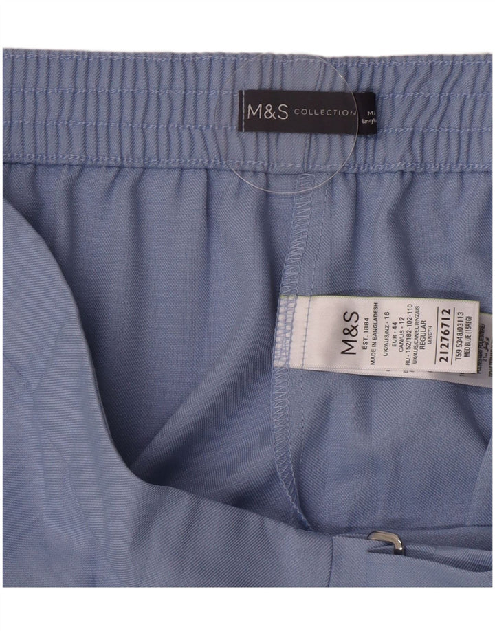 Pantaloni vestibilità regolare da donna Marks & Spencer UK 16 Large W34 L28 Blu