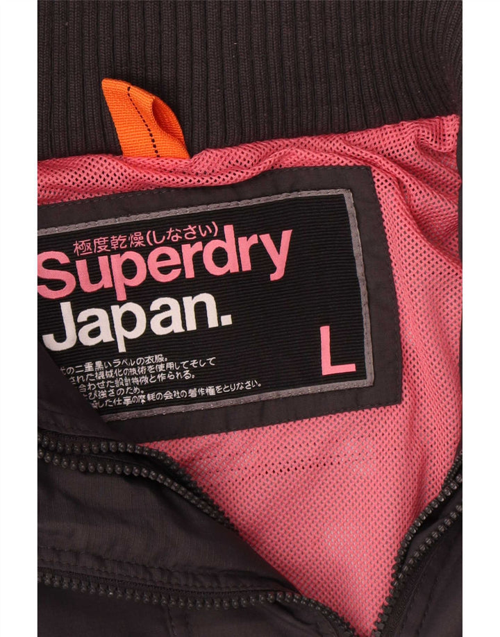 Giacca antipioggia da donna Superdry UK 16 grande nylon nero