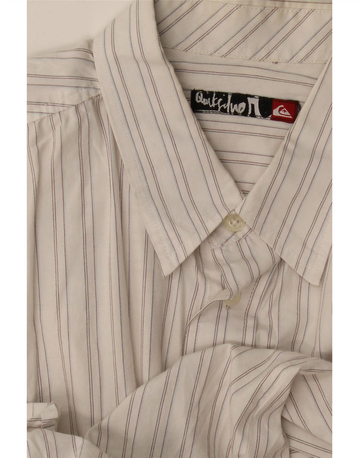 Camicia da uomo Quiksilver a righe bianche grandi