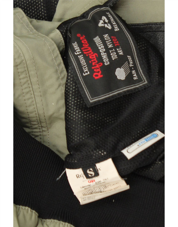 REFRIGIWEAR Giacca antipioggia da uomo UK 36 Small Verde Colourblock Poliammide