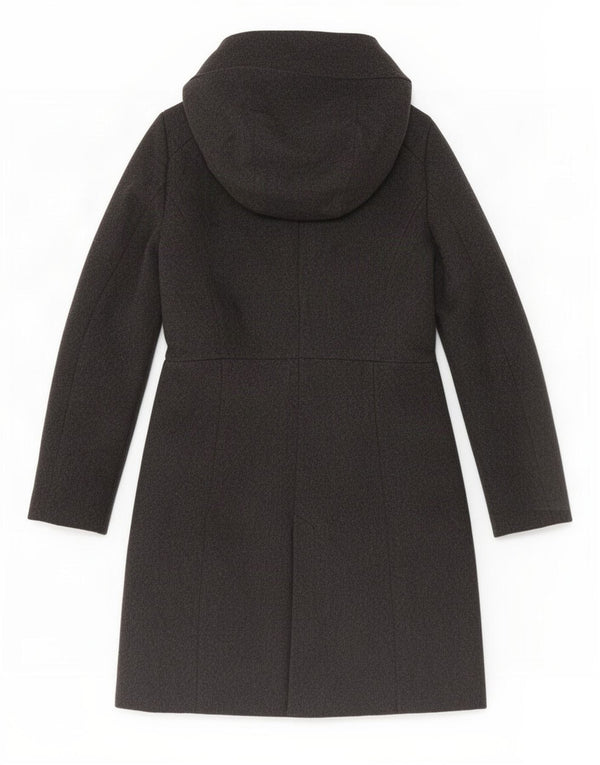 Cappotto Zara da donna con zip intera e cappuccio UK 14 grande grigio