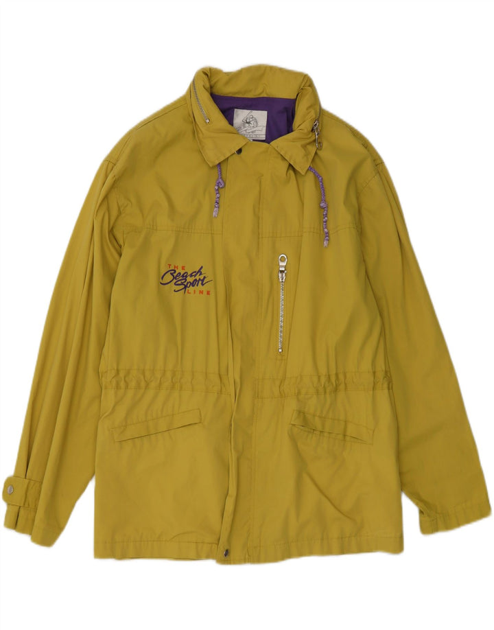PEPPERINO Womens Graphic Windbreaker Jacket UK 14 Medium Yellow Polyester Vintage Pepperino and Second-Hand Pepperino from Messina Hembry 