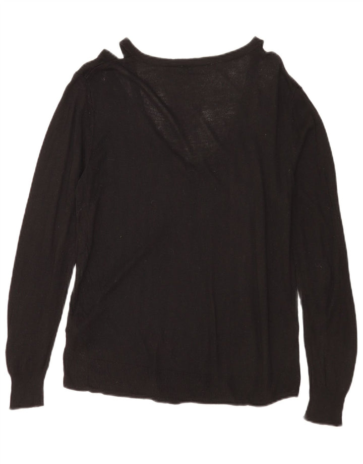 Maglione Zara da donna con scollo a V UK 14 viscosa nera media
