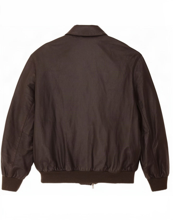 Giacca in pelle da uomo Sisley UK 38 Marrone medio