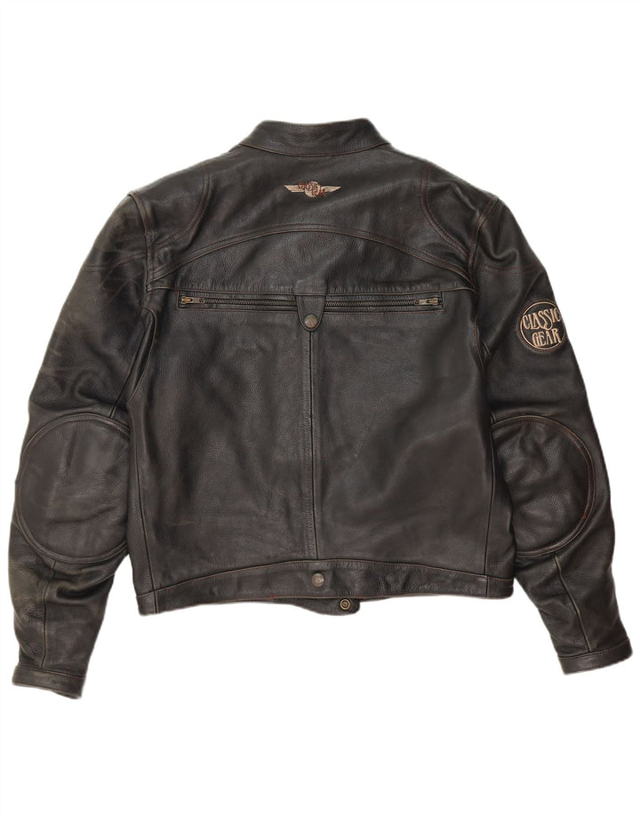 Giacca da pilota in pelle da uomo Classic Gear UK 38 Pelle nera media